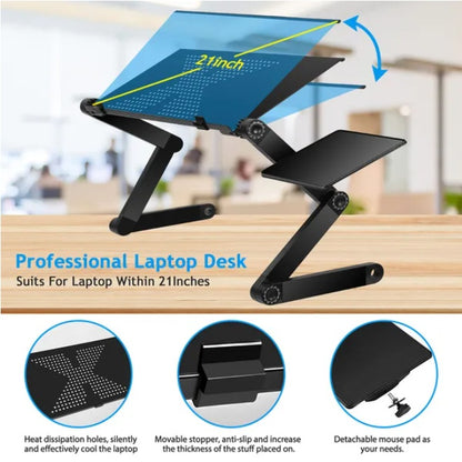 Portable Foldable Laptop Desk – Adjustable Work & Bed Table