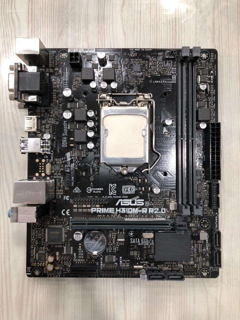 ASUS H310M-R R2.0 motherboard front view LGA 1151 DDR4 support