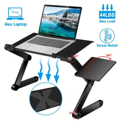 Portable Foldable Laptop Desk – Adjustable Work & Bed Table