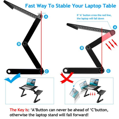 Portable Foldable Laptop Desk – Adjustable Work & Bed Table