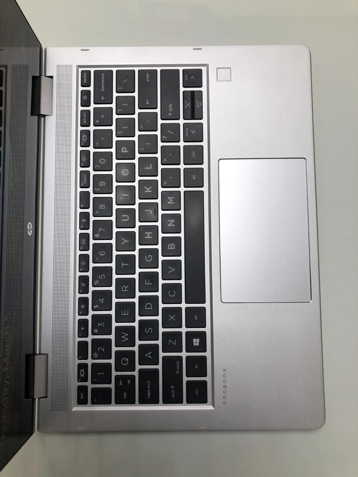 HP ProBook 435 G7 keyboard layout and touchpad close-up
