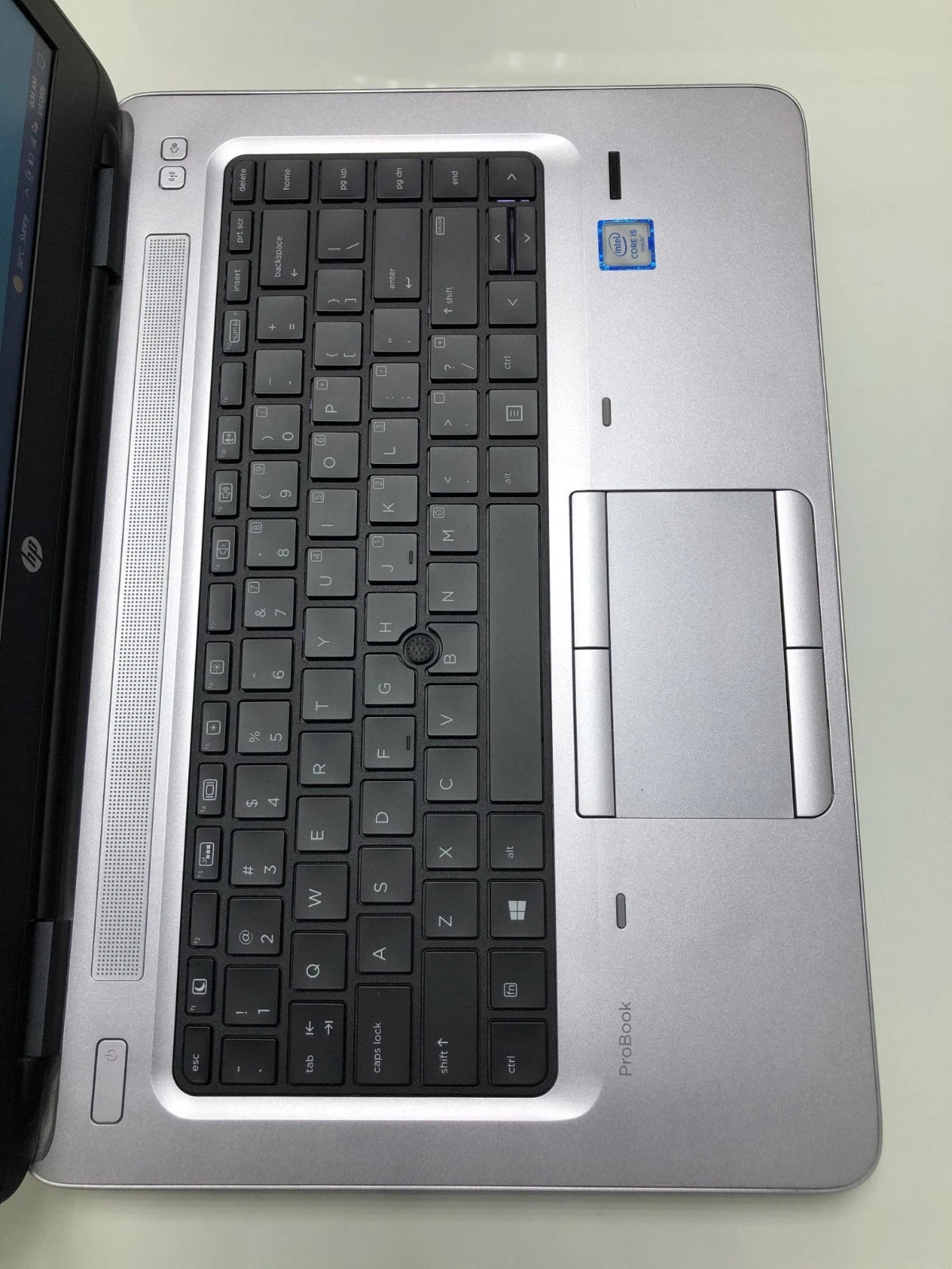 HP ProBook 640 G2 keyboard and touchpad close-up