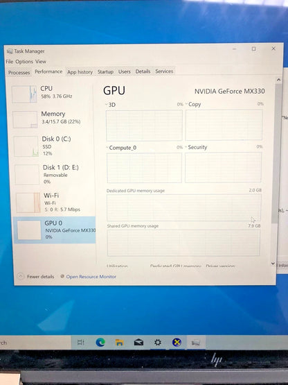 HP Spectre x360 15 powered on showing desktop