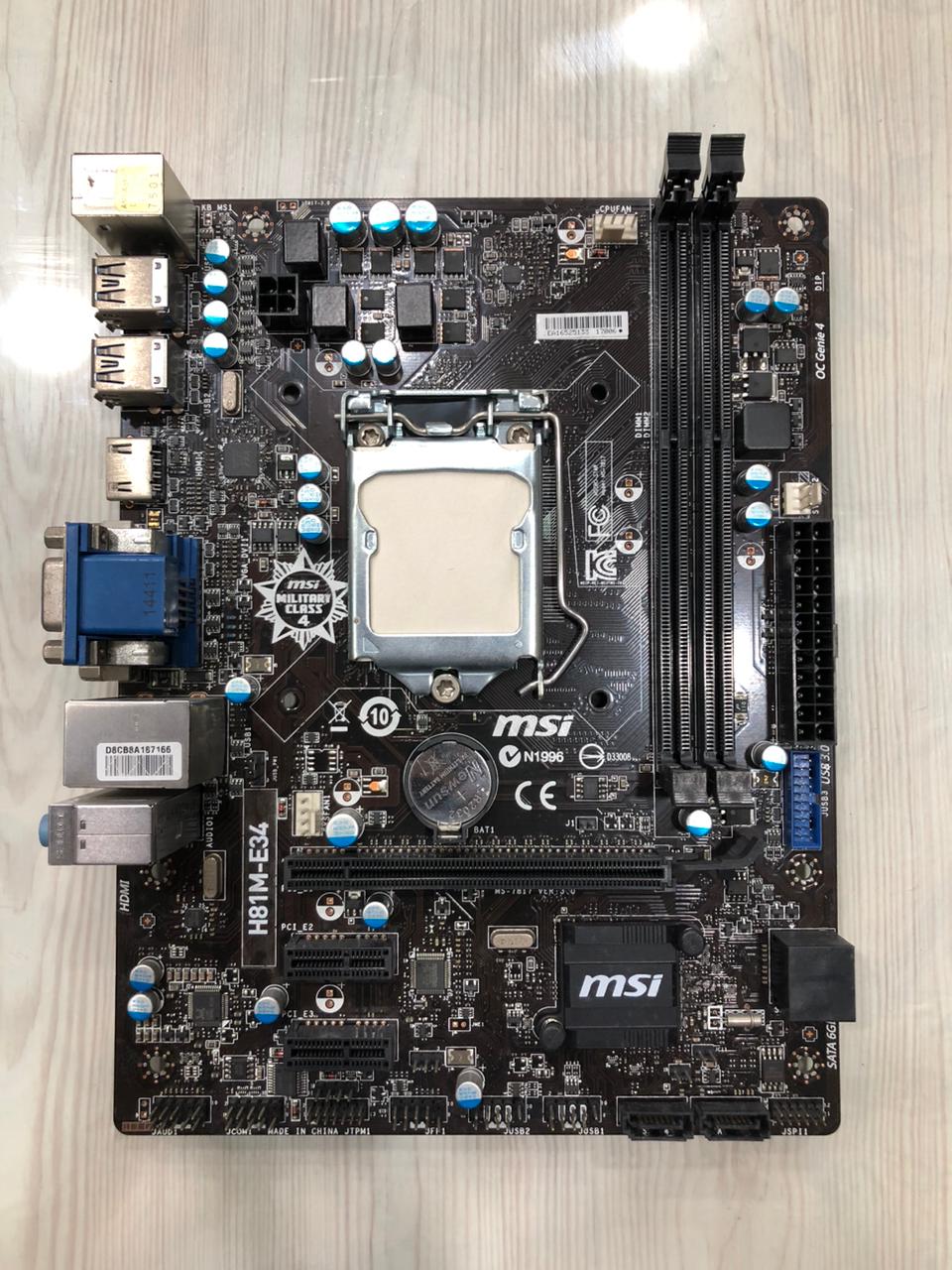 MSI H81M-E34 Military Class Gaming Motherboard LGA1150 DDR3 Micro-ATX Board